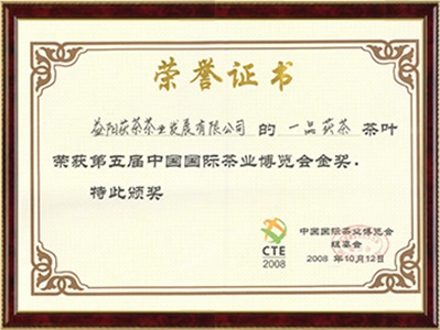 第五届中国国际茶博会金奖
